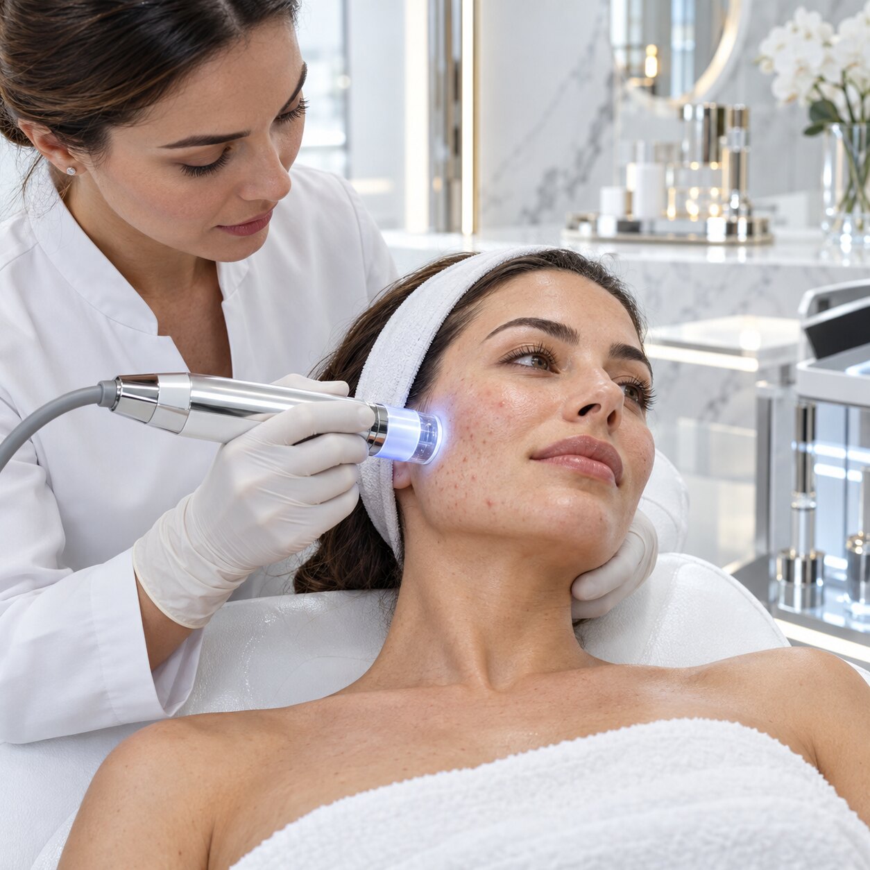 Professional acne and skin texture consultation